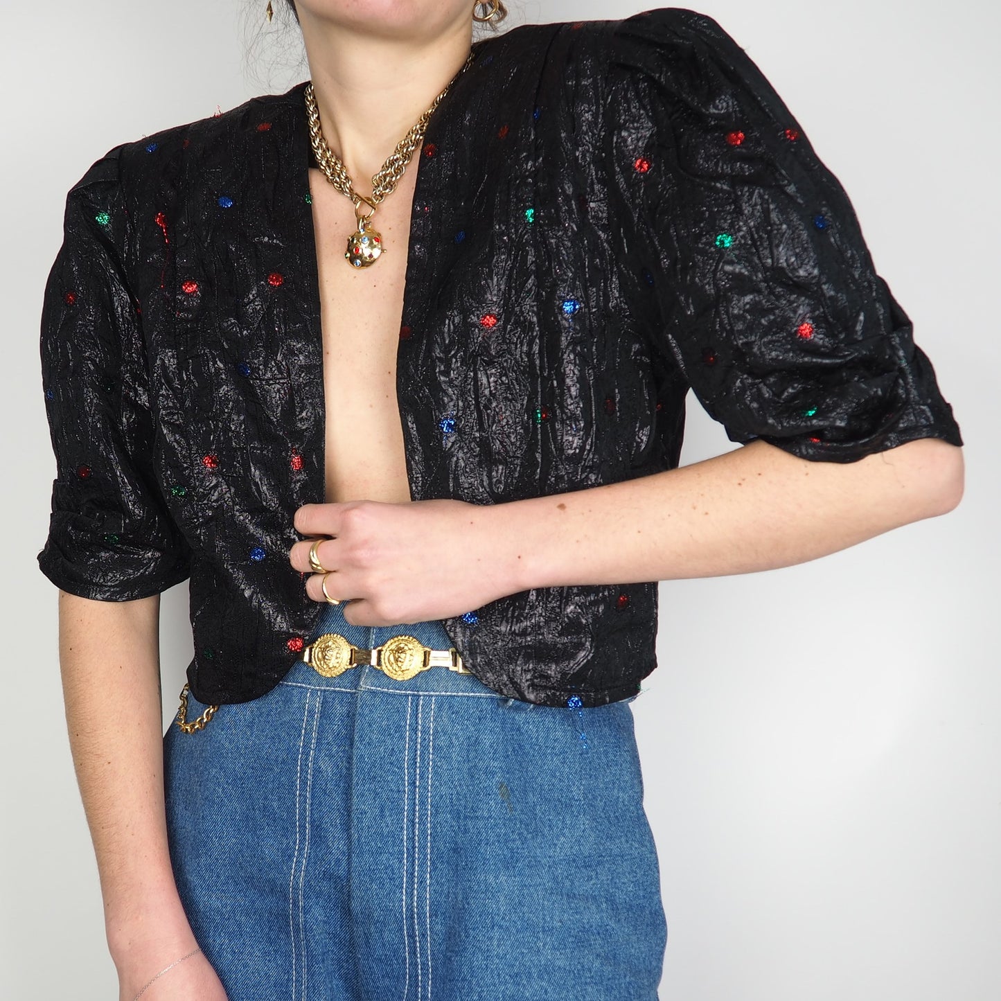 90's lurex bolero (S)