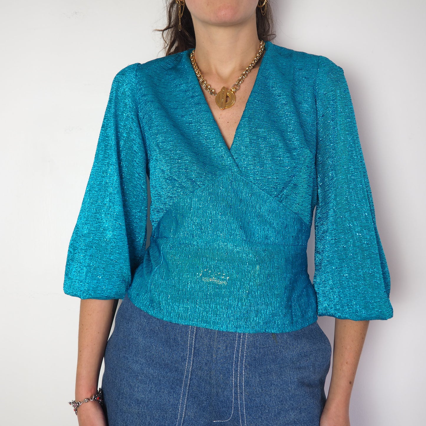 Haut lurex fait main 1970