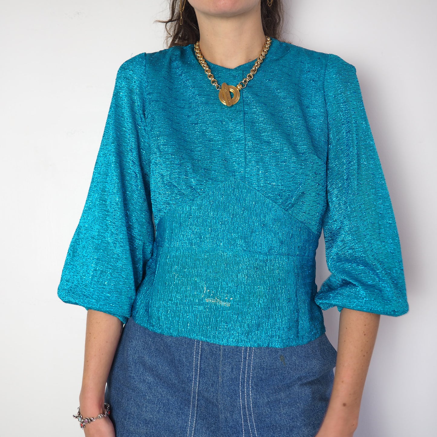 Haut lurex fait main 1970