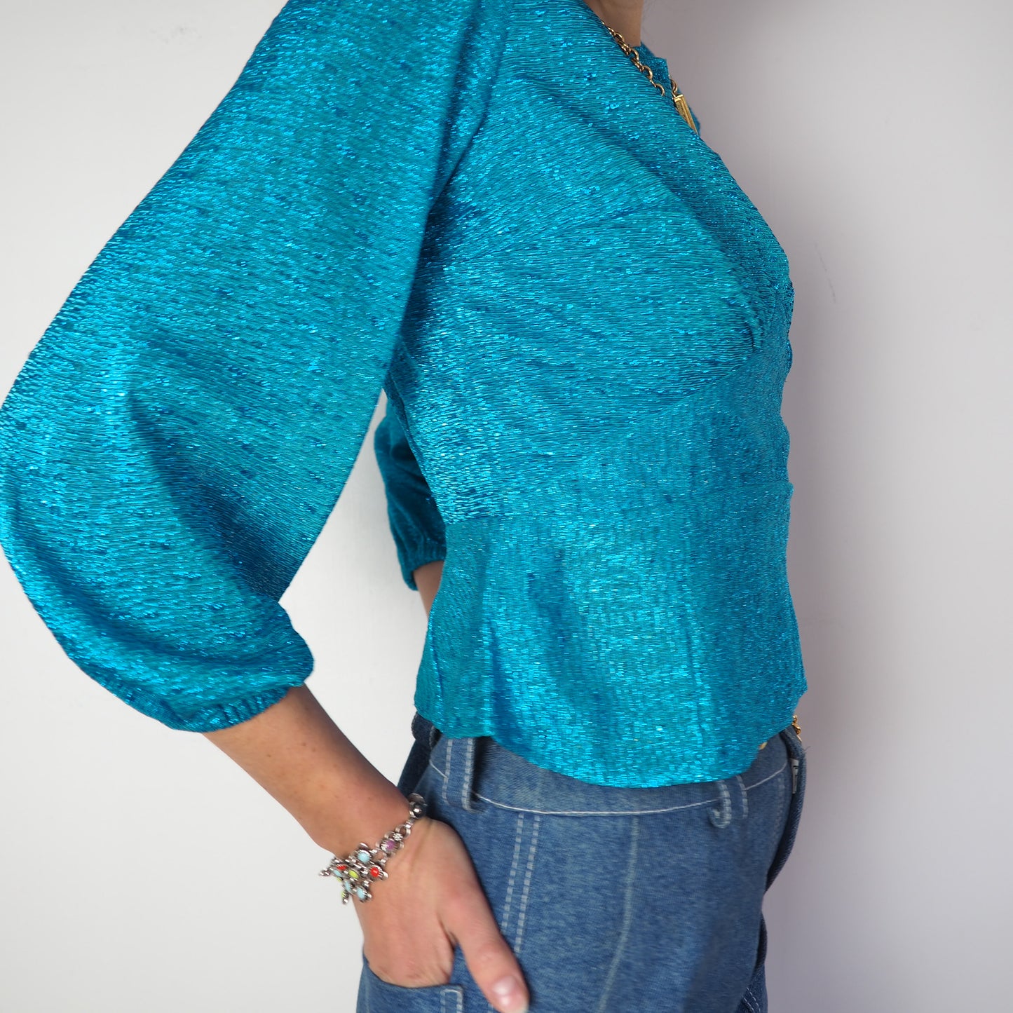 Haut lurex fait main 1970