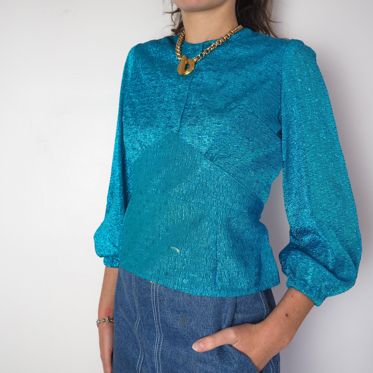 Haut lurex fait main 1970