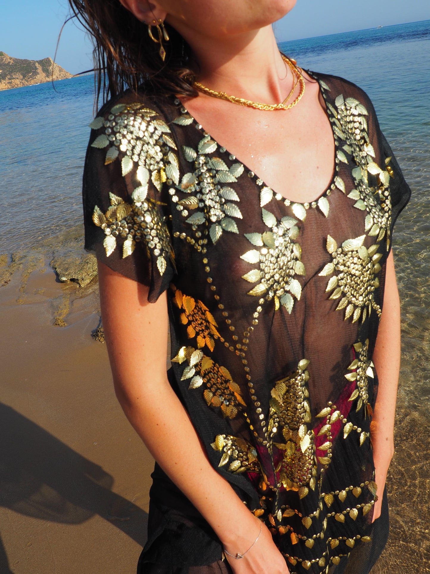 90's tulle sequin dress (S-L)