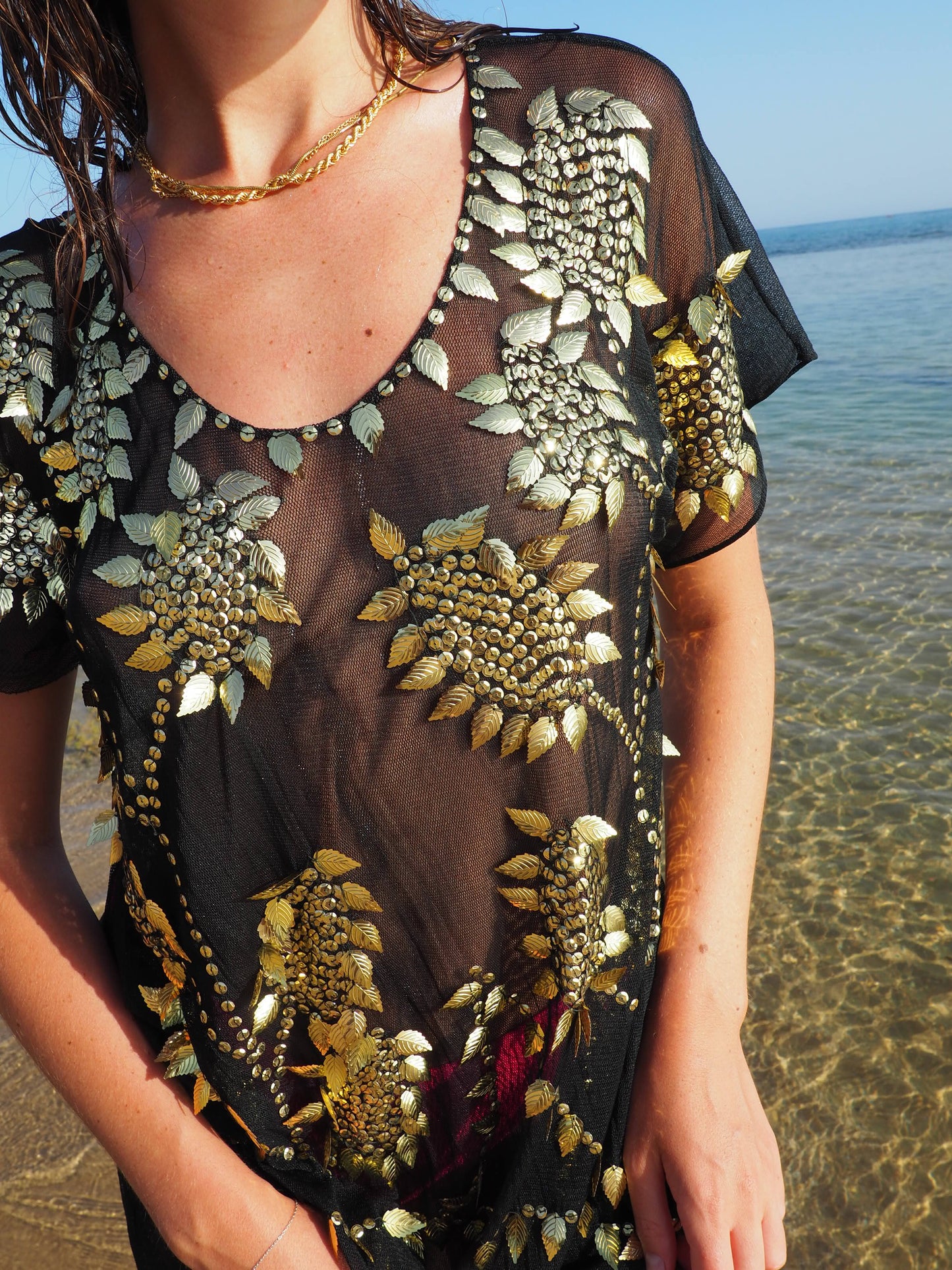 90's tulle sequin dress (S-L)