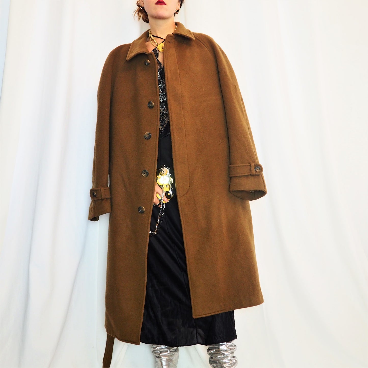80's LODEN wool coat (L-XL)