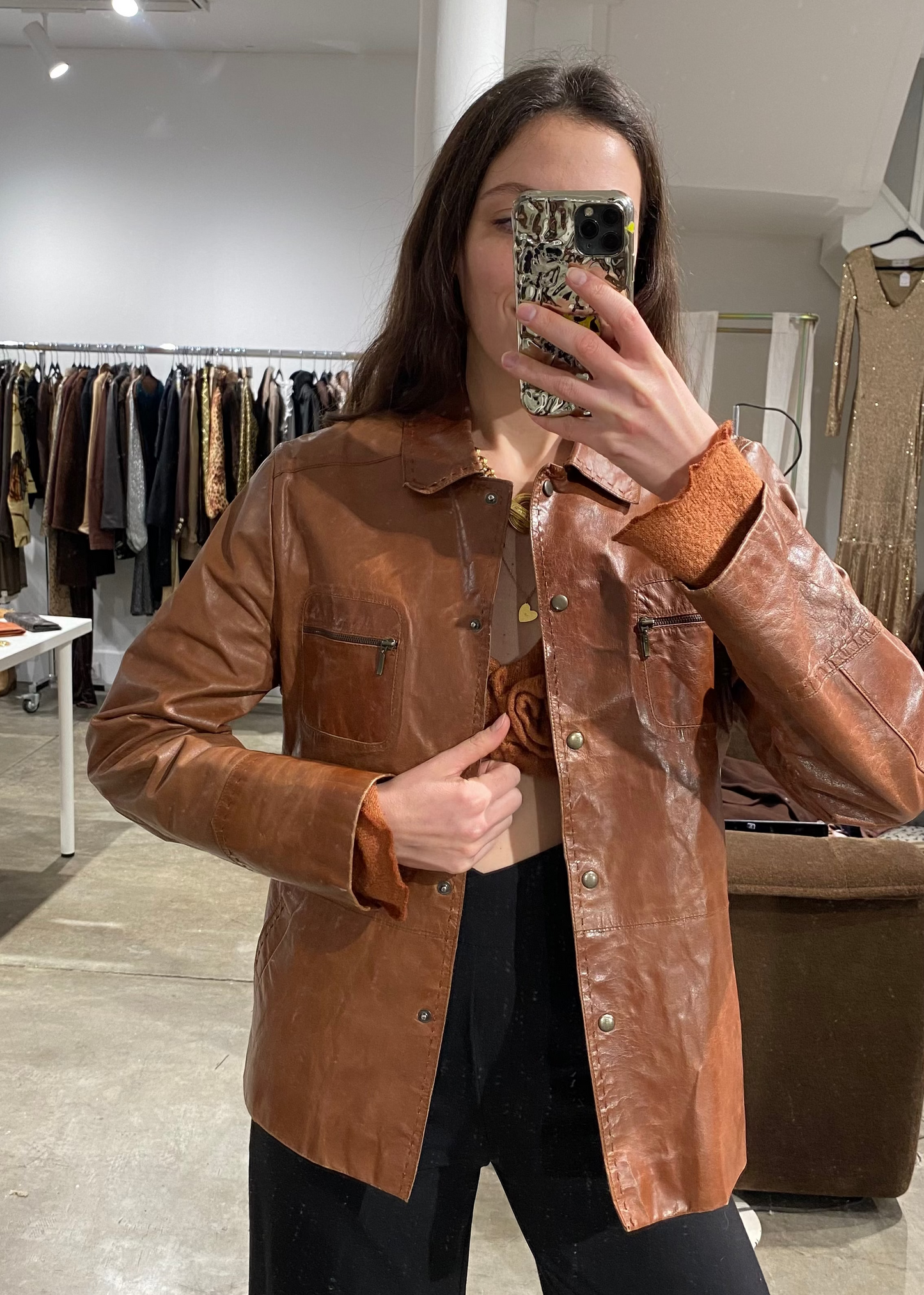 Veste légère en cuir