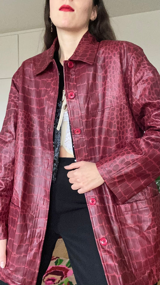 Veste croco rouge 1990