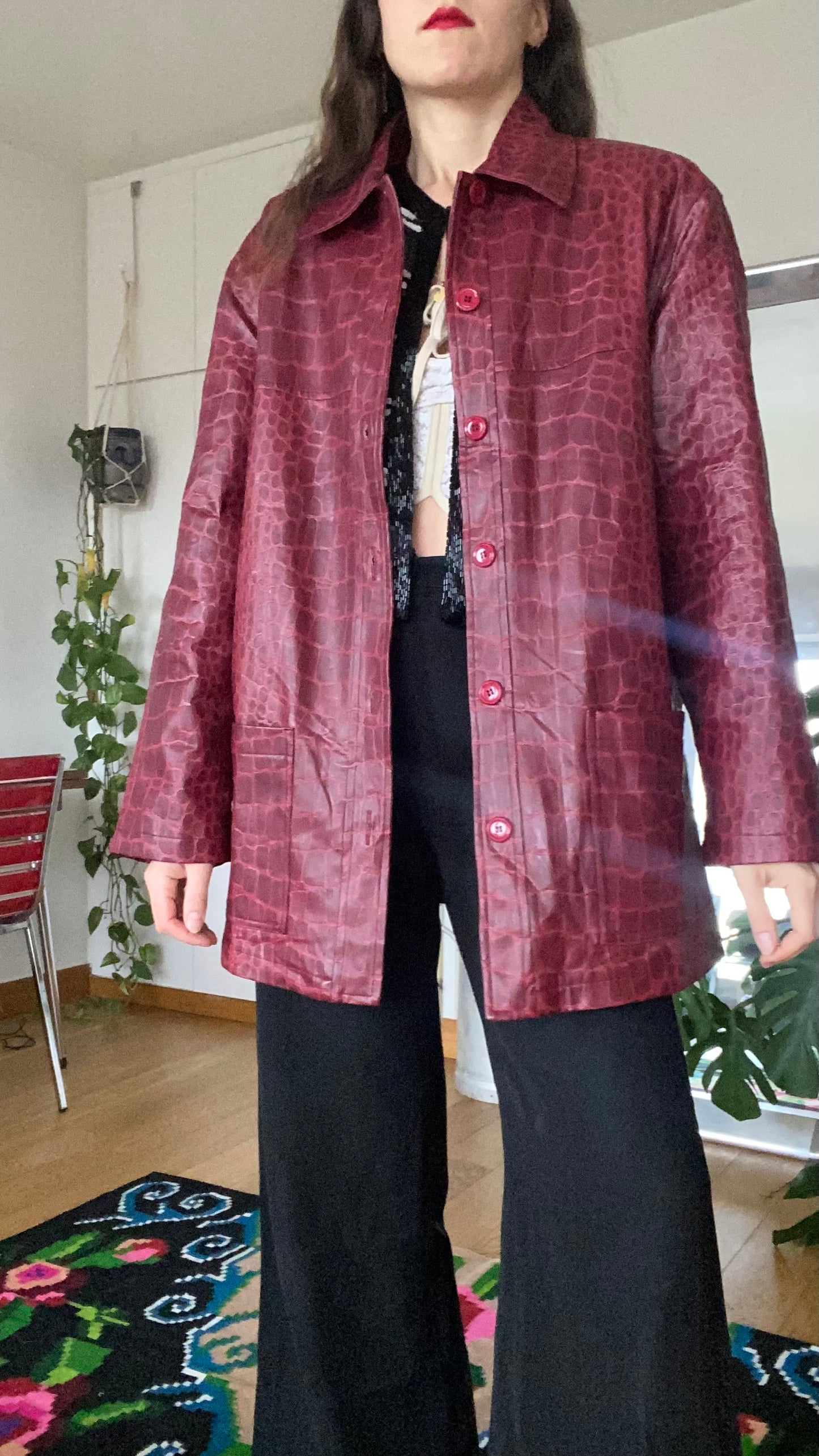 Veste croco rouge 1990
