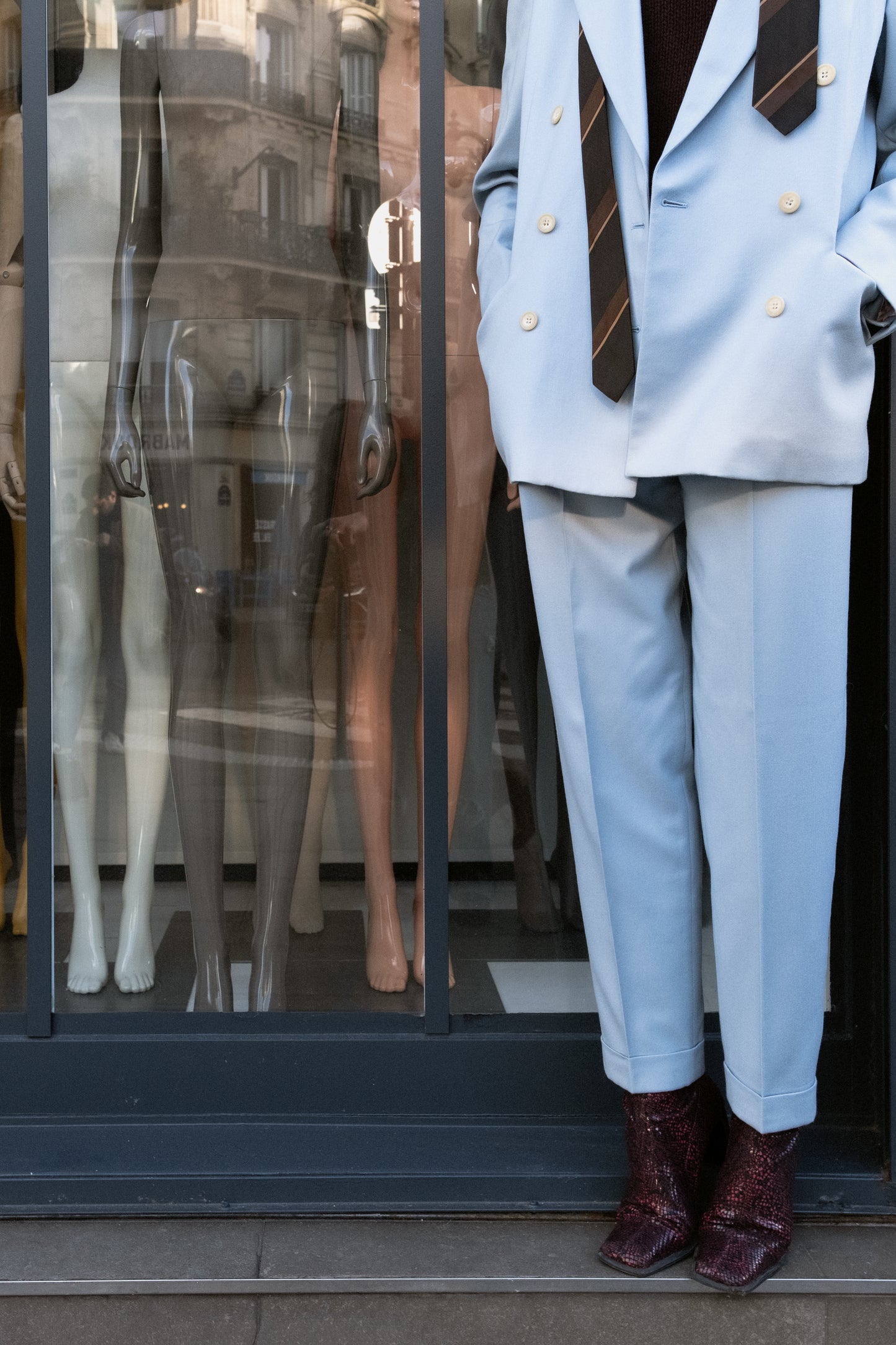 Costume en laine bleu 1990