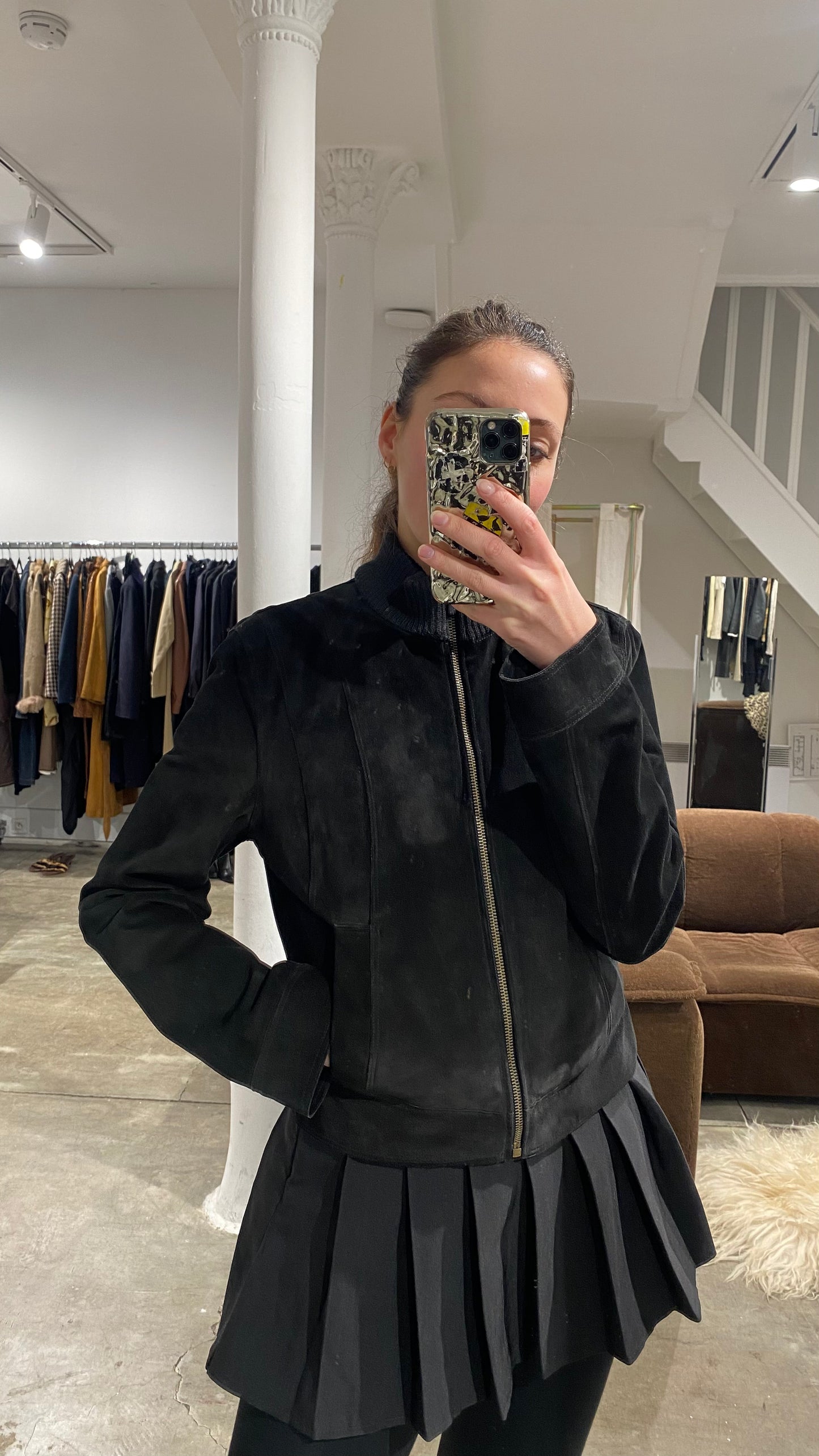 VERSACE - Blouson en daim versus Versace