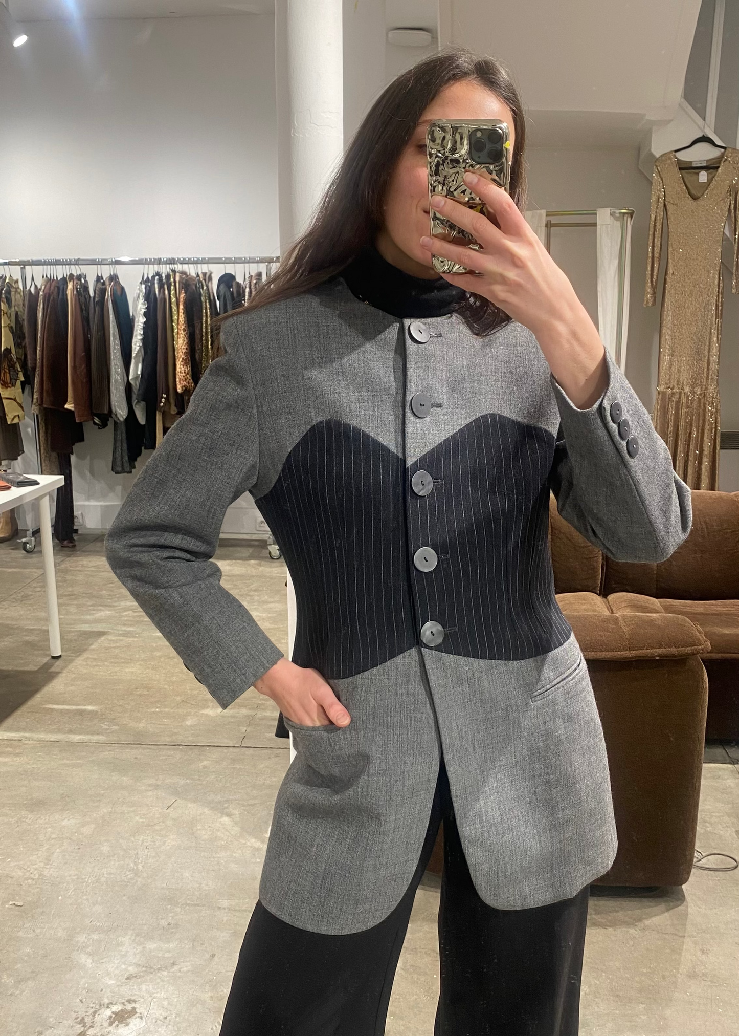 Veste effet bustier 1990