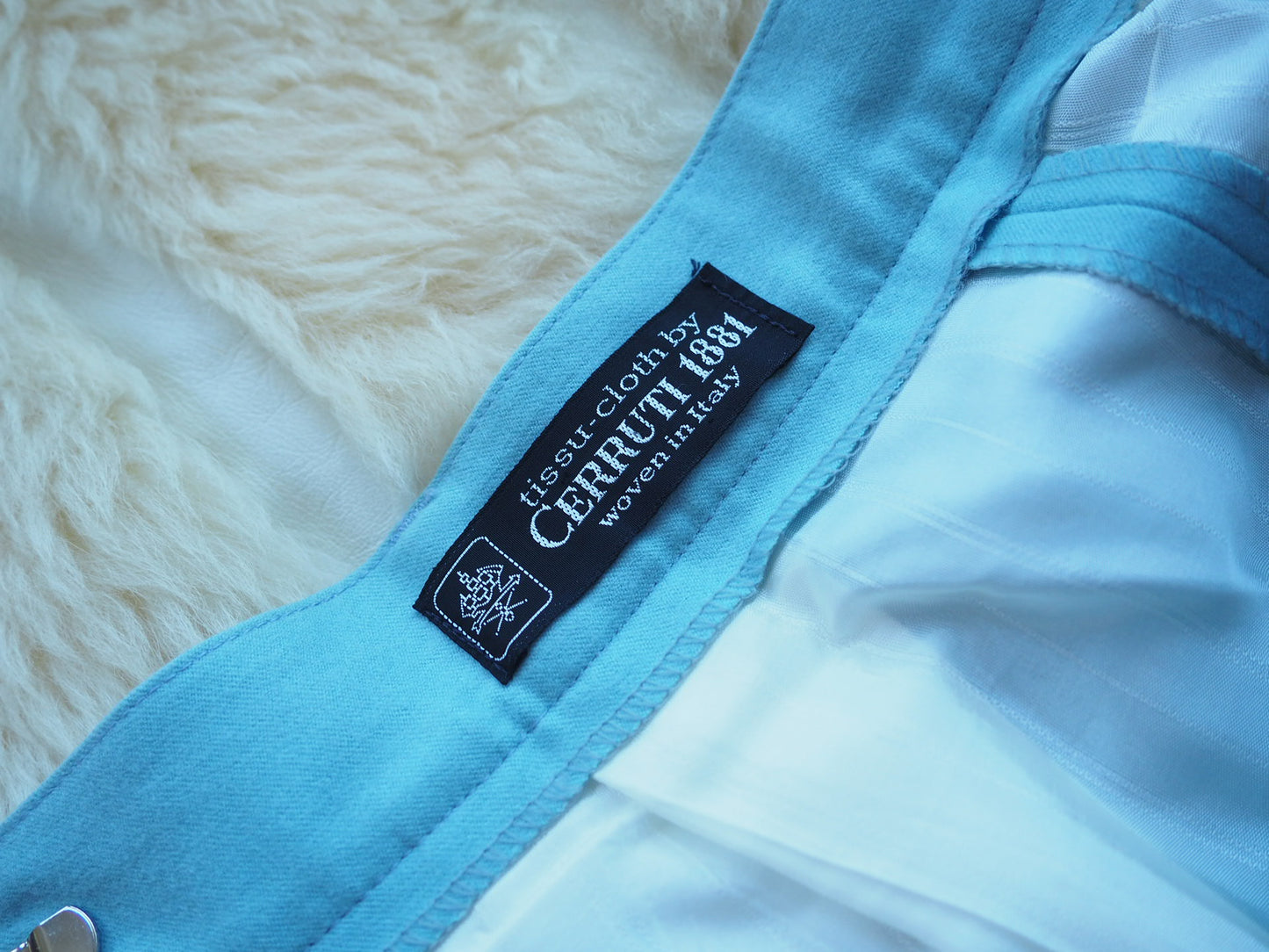 Costume en laine bleu 1990