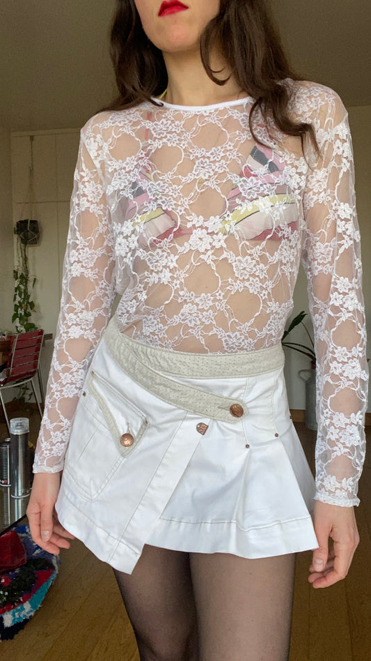 Top manches longues en dentelle