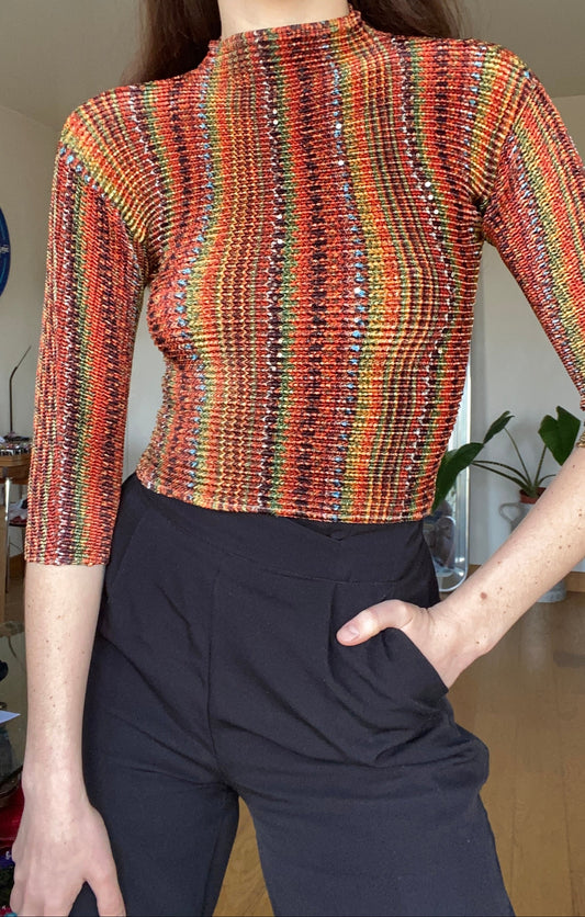 Haut texturée orange 1990