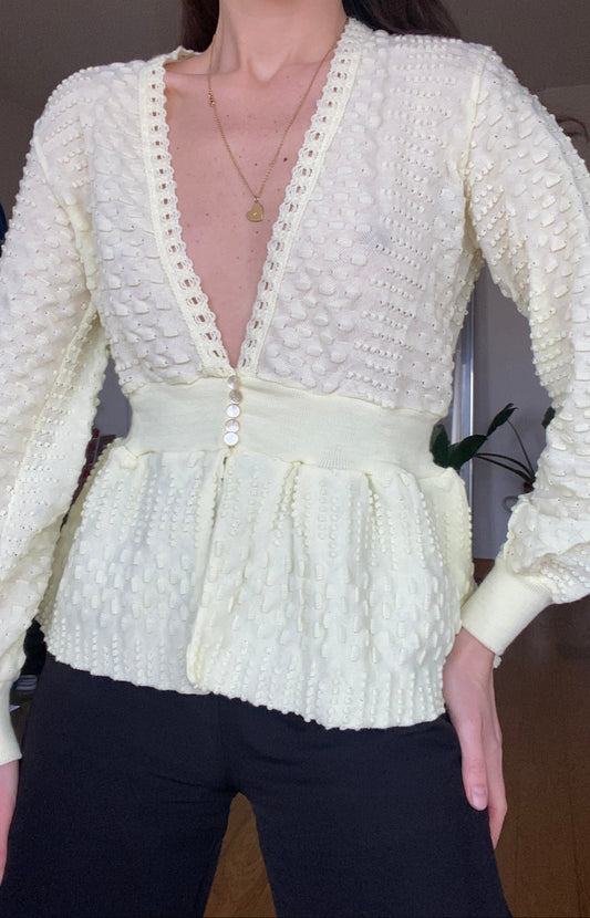 Cardigan décolleté 1980