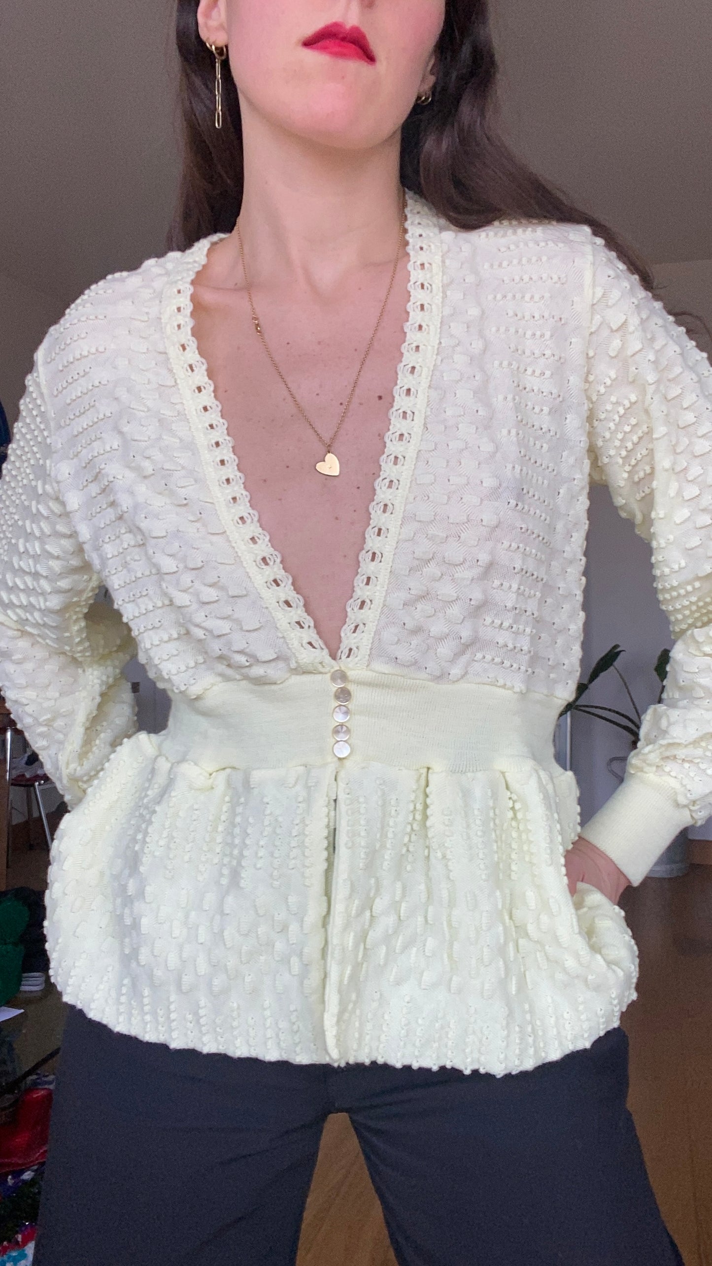 Cardigan décolleté 1980