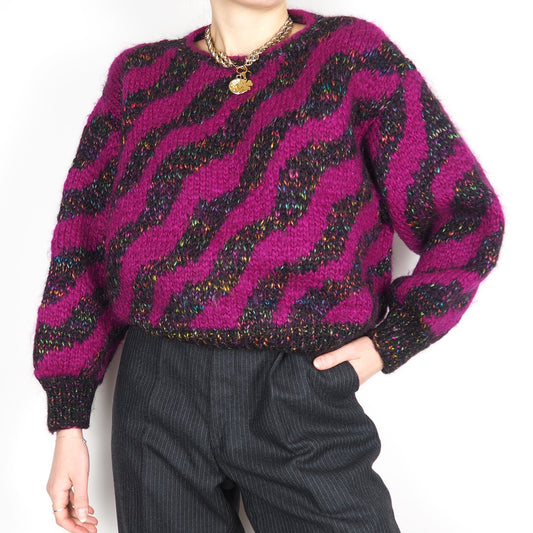 80's mottled wool sweater (S)