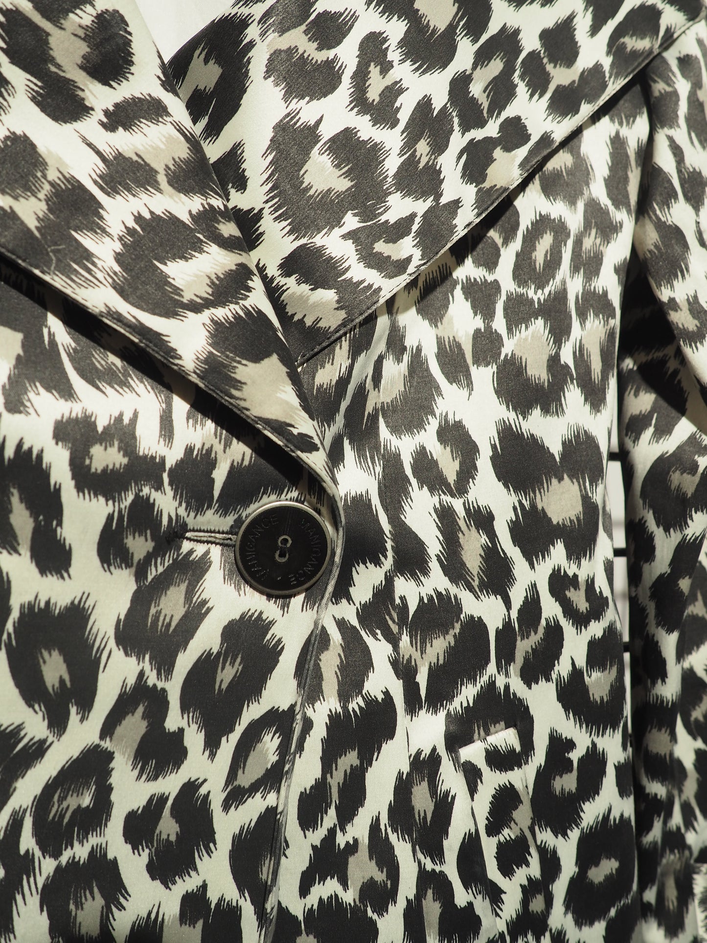 Trench imprimé léopard blanc et noir 1990