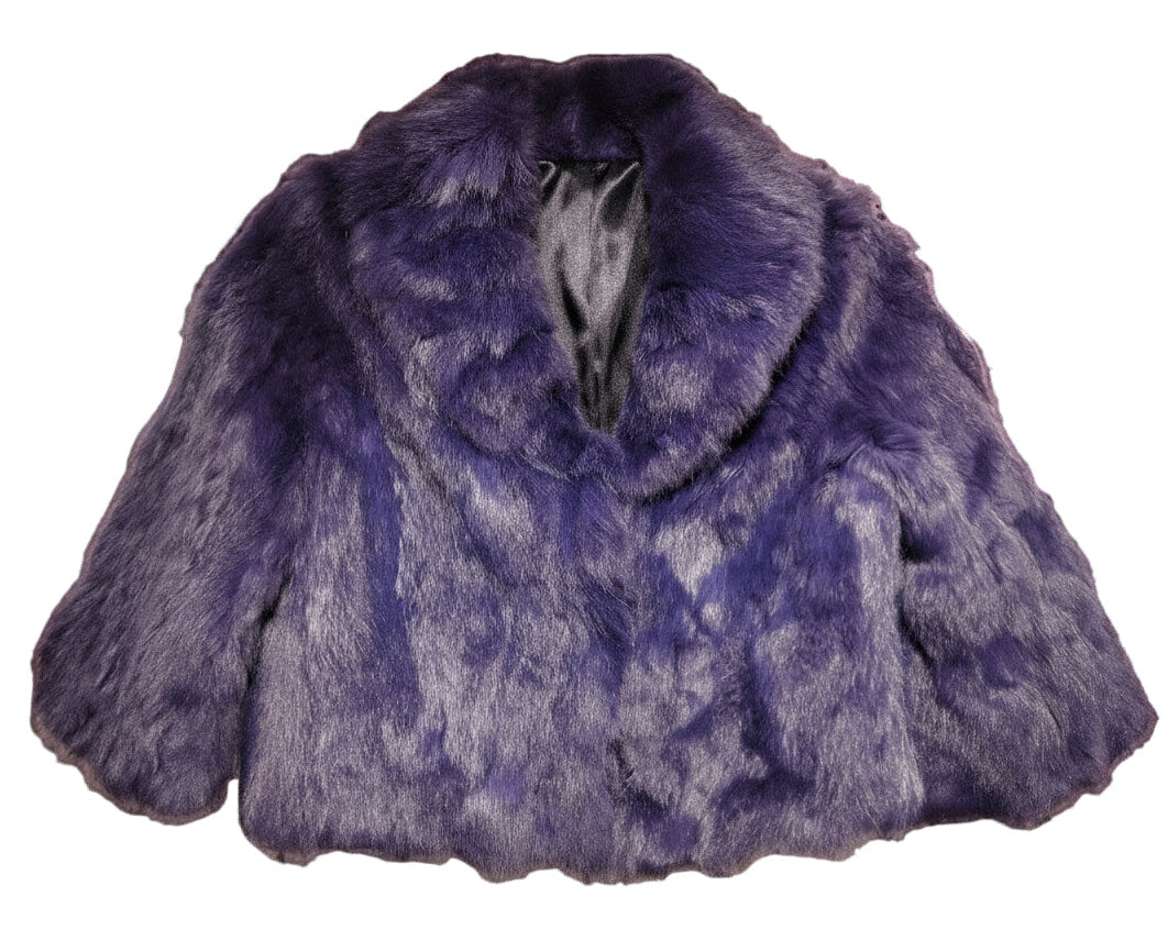 Boléro en fourrure de lapin violet
