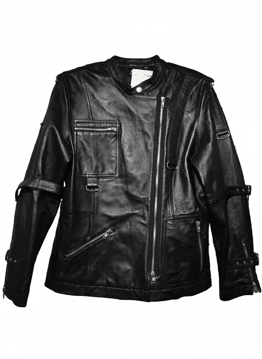 Veste en cuir zippée