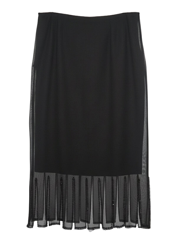 Jupe avec franges à strass 1990