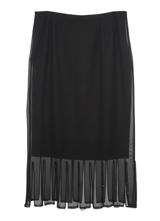 Jupe avec franges à strass 1990
