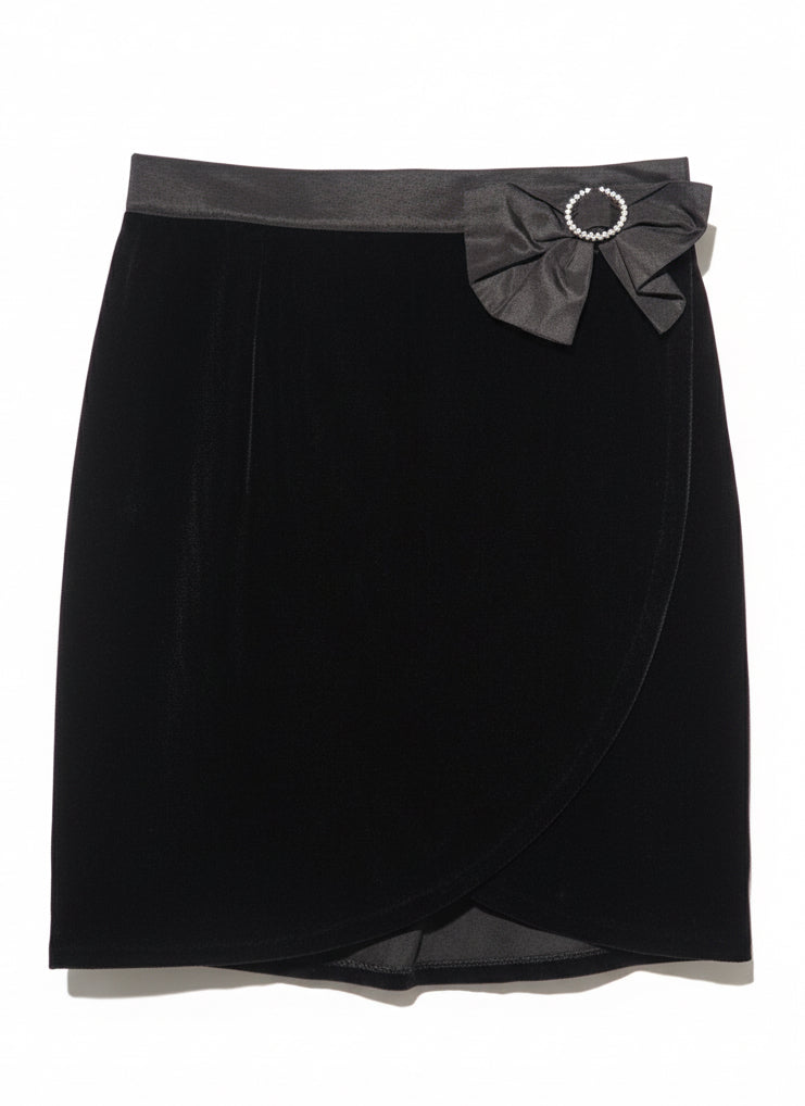 Jupe portefeuille en velours 1980