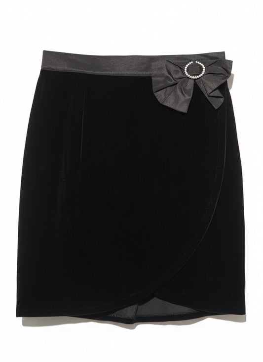 Jupe portefeuille en velours 1980