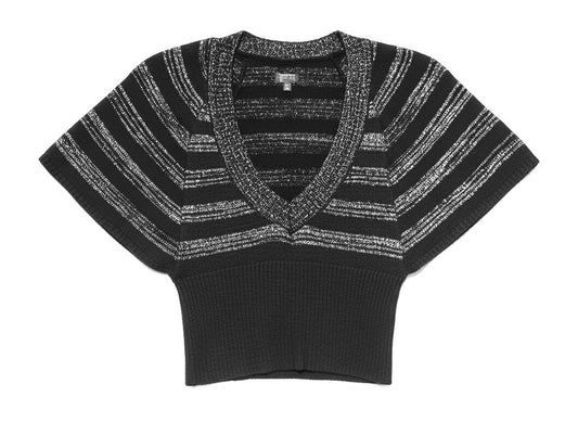 Top en maille rayée et lurex argenté 1990