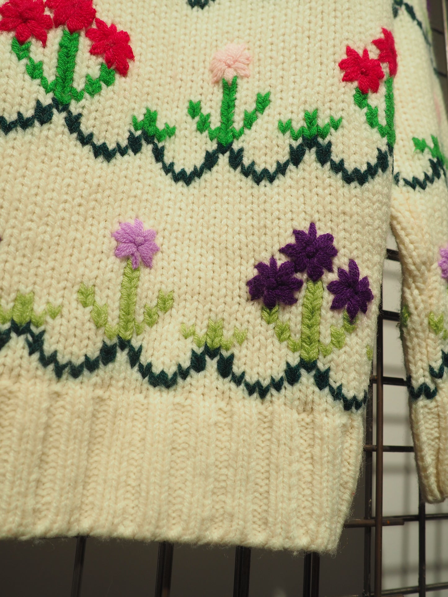 Pull à fleurs jacquard 1990