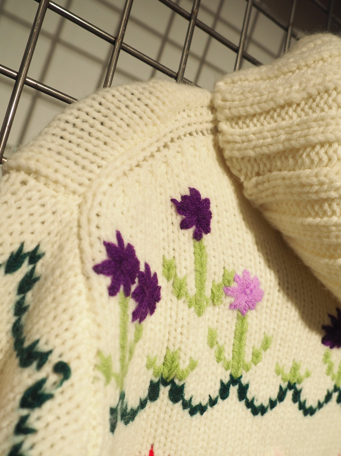 Pull à fleurs jacquard 1990