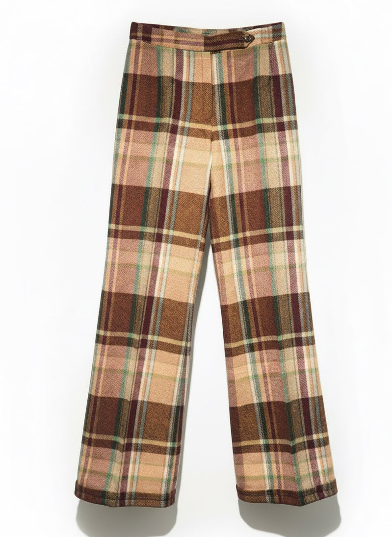 Pantalon tartan flare 1970