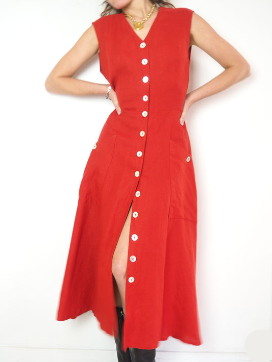 Robe rodier vintage 1990 rouge