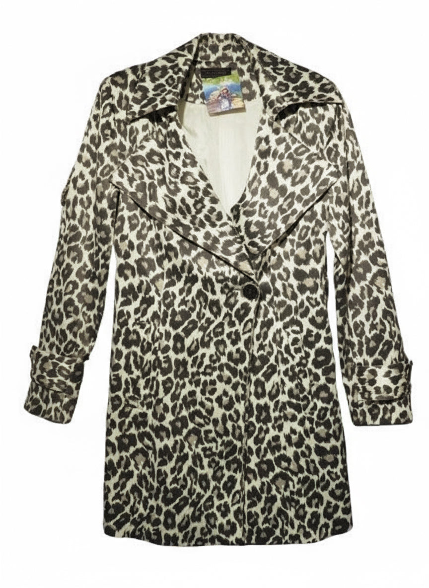 Trench imprimé léopard blanc et noir 1990