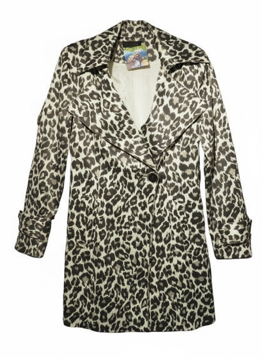 Trench imprimé léopard blanc et noir 1990