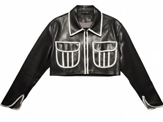 Boléro simili cuir 1990